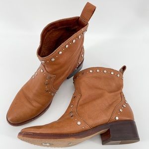 Dolce Vita Tobin Ankle Boots Brown Leather Studded 6